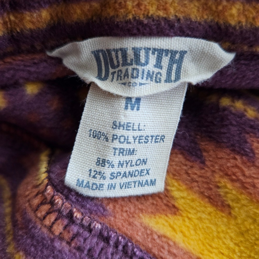 Duluth Trading Co Womens Fleece Shirt Jacket Southwestern Purple Orange M Aztec - Picture 3 of 6